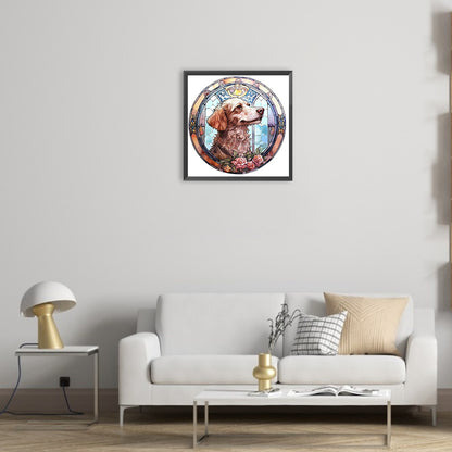 Dog Under Window Sill - Full Round Drill Diamond Painting 30*30CM