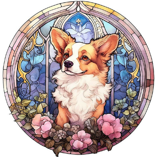 Dog Under Window Sill - Full Round Drill Diamond Painting 30*30CM