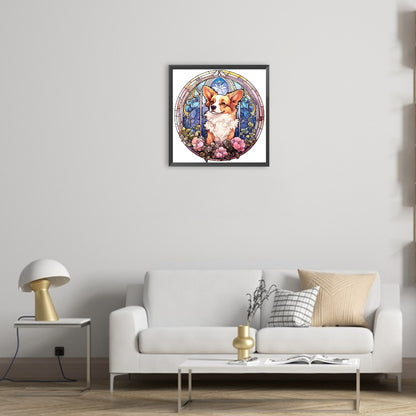 Dog Under Window Sill - Full Round Drill Diamond Painting 30*30CM