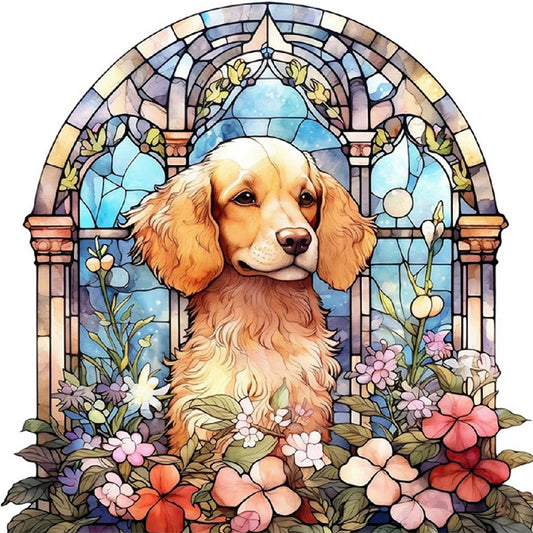 Dog Under Window Sill - Full Round Drill Diamond Painting 30*30CM