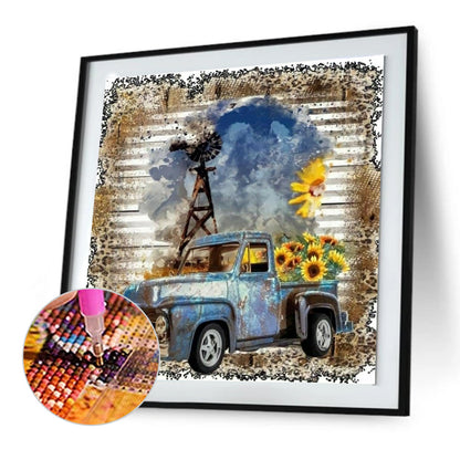 Old Car - Full Round Drill Diamond Painting 30*30CM