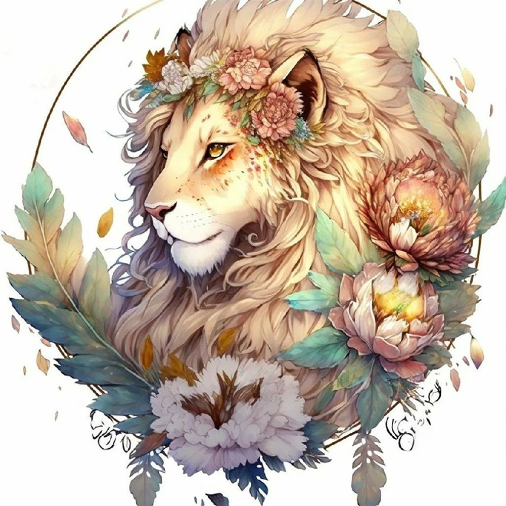 Lion Head - Full Round Drill Diamond Painting 30*30CM
