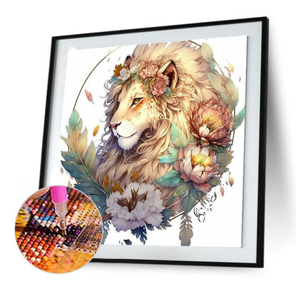 Lion Head - Full Round Drill Diamond Painting 30*30CM