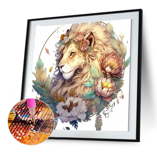 Lion Head - Full Round Drill Diamond Painting 30*30CM