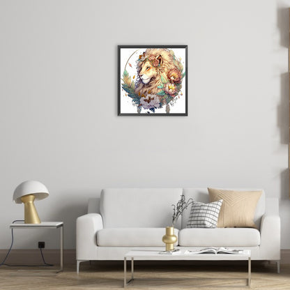 Lion Head - Full Round Drill Diamond Painting 30*30CM