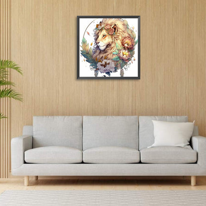 Lion Head - Full Round Drill Diamond Painting 30*30CM
