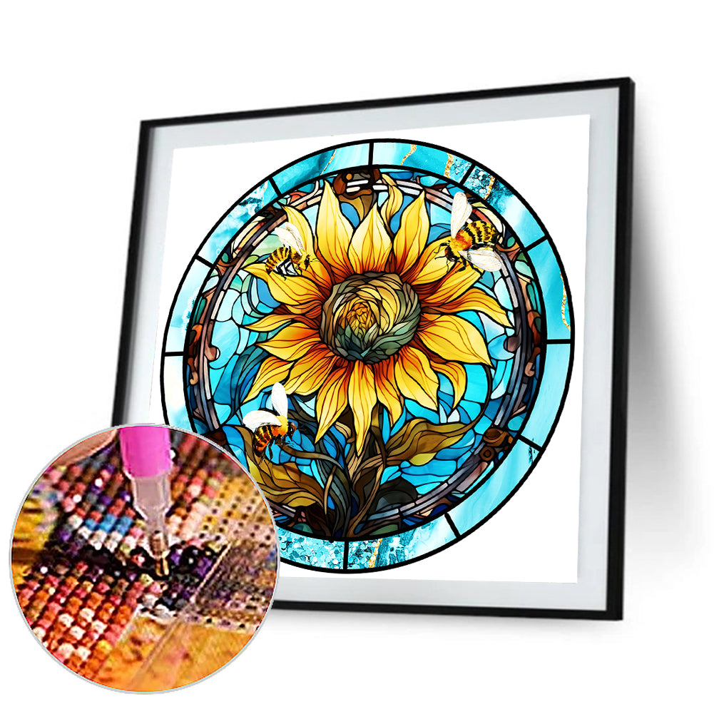 Autumn Sunflowers - Full Round Drill Diamond Painting 30*30CM