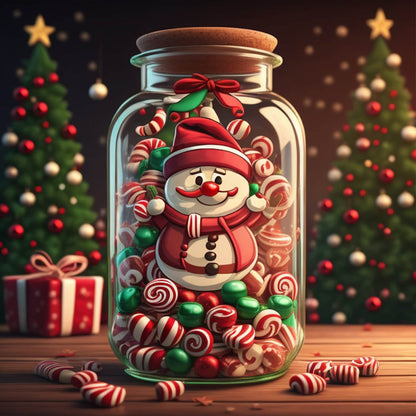 Sweet Jar Christmas - Full Round Drill Diamond Painting 40*40CM