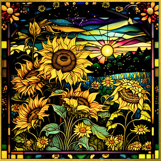 Autumn Sunflowers - Full Round Drill Diamond Painting 50*50CM