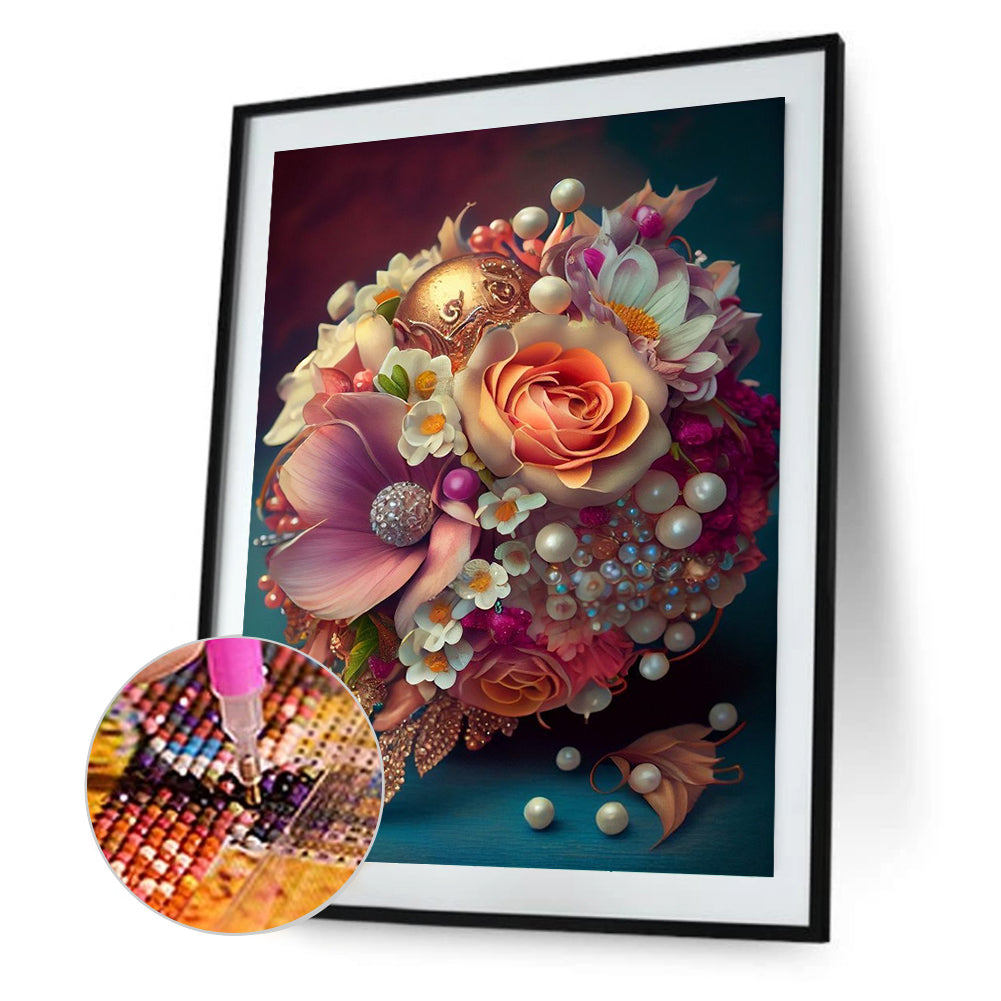 Fresh Bouquet - Full Round Drill Diamond Painting 30*40CM