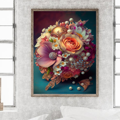 Fresh Bouquet - Full Round Drill Diamond Painting 30*40CM