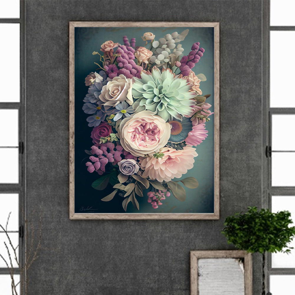 Fresh Bouquet - Full Round Drill Diamond Painting 30*40CM