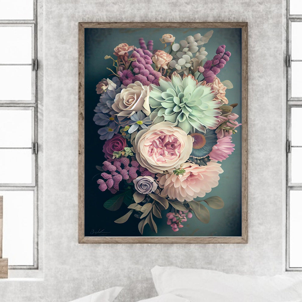 Fresh Bouquet - Full Round Drill Diamond Painting 30*40CM