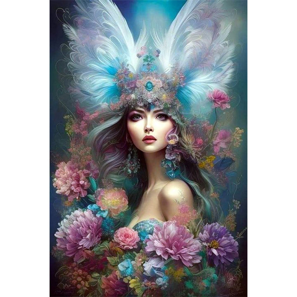 Winged Angel Girl - AB Round Drill Diamond Painting 40*60CM