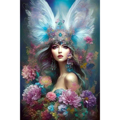 Winged Angel Girl - AB Round Drill Diamond Painting 40*60CM