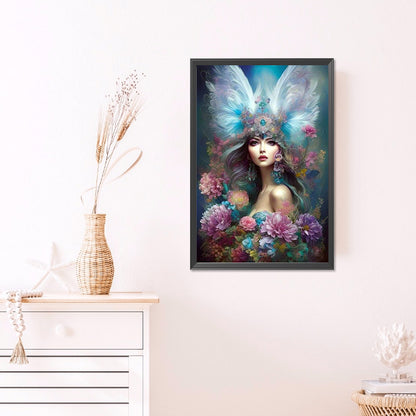 Winged Angel Girl - AB Round Drill Diamond Painting 40*60CM