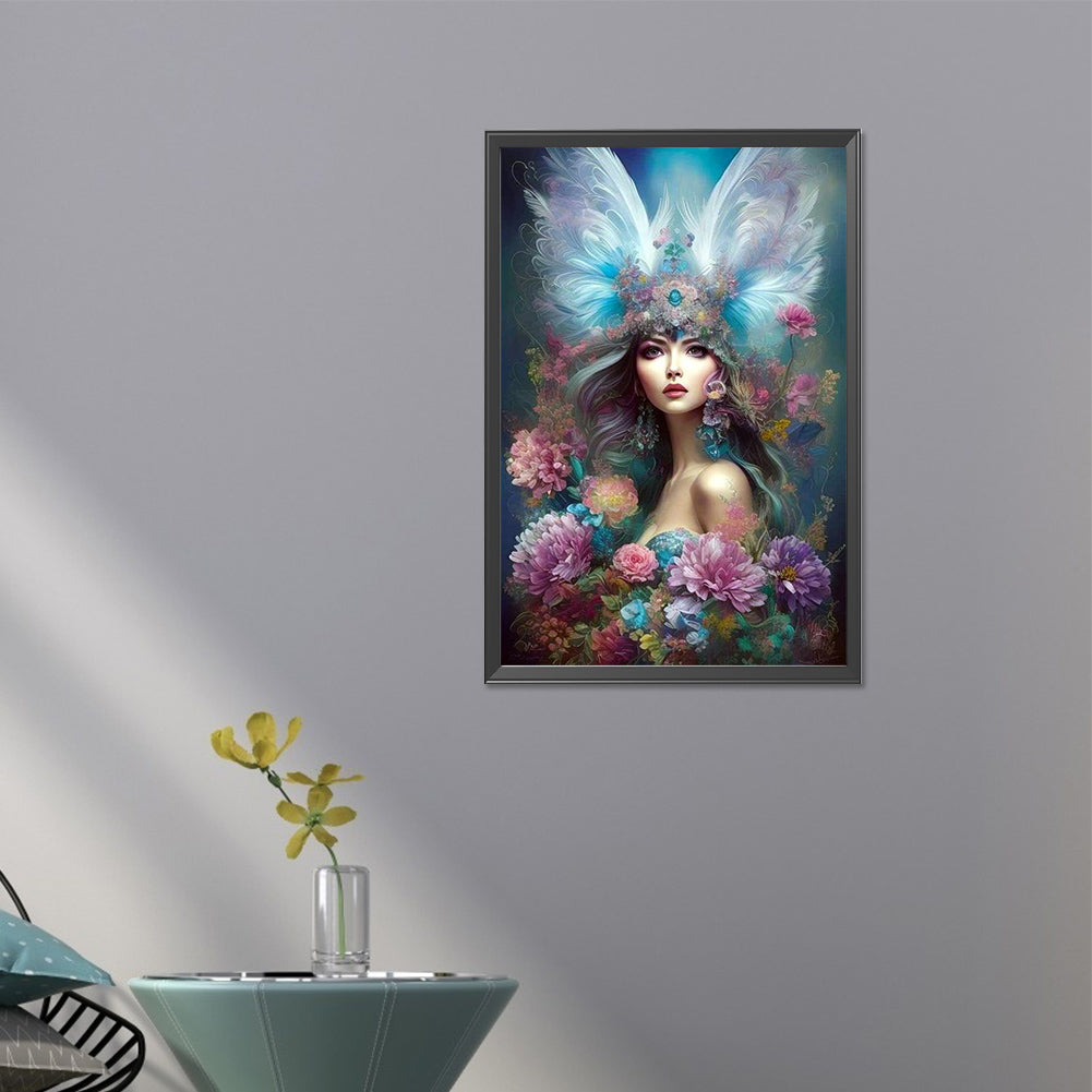 Winged Angel Girl - AB Round Drill Diamond Painting 40*60CM