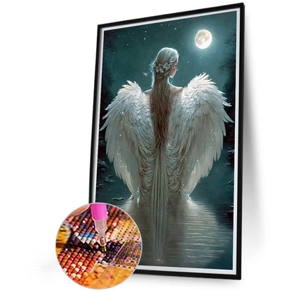 Winged Angel Girl - AB Round Drill Diamond Painting 40*60CM