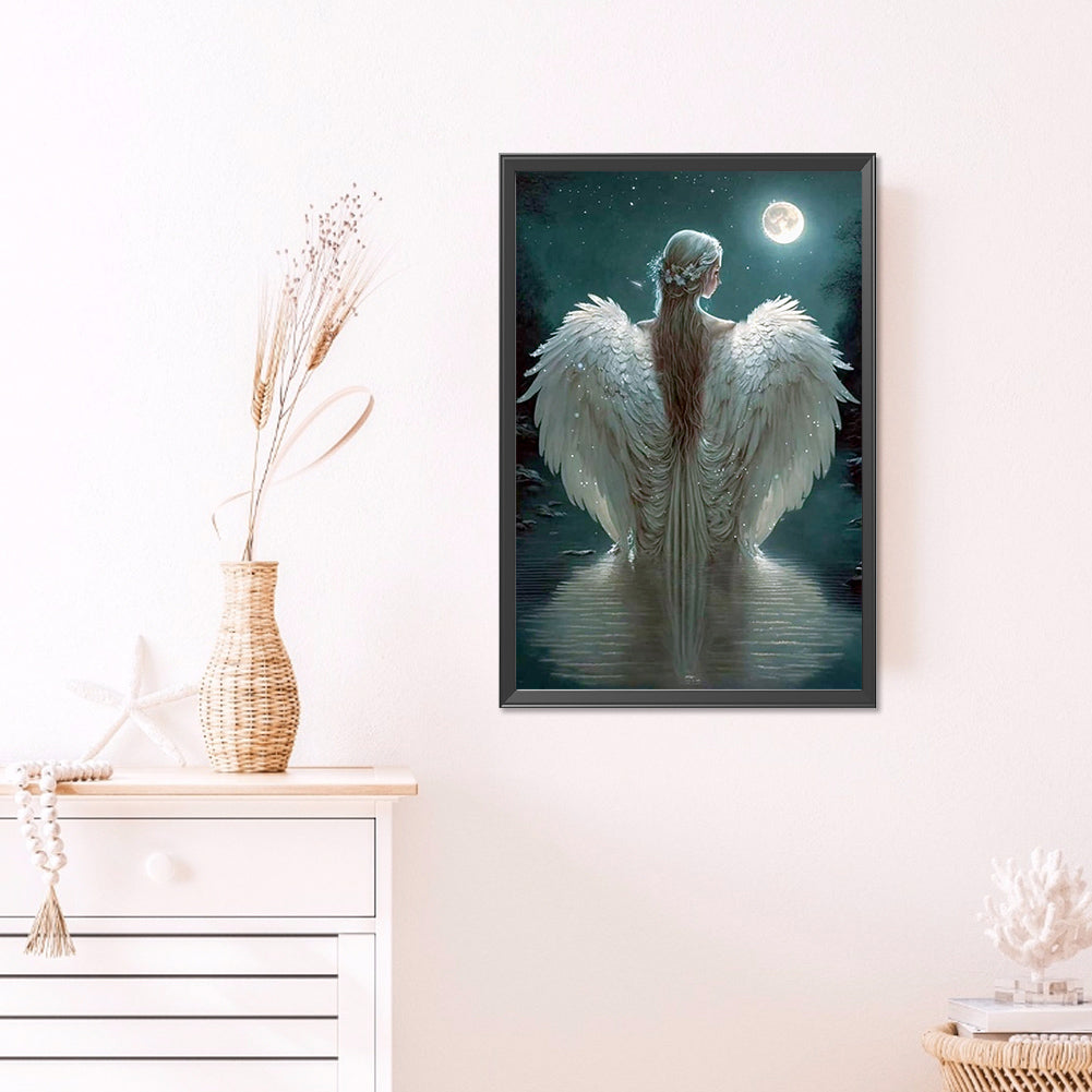 Winged Angel Girl - AB Round Drill Diamond Painting 40*60CM