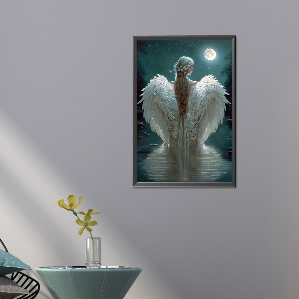 Winged Angel Girl - AB Round Drill Diamond Painting 40*60CM