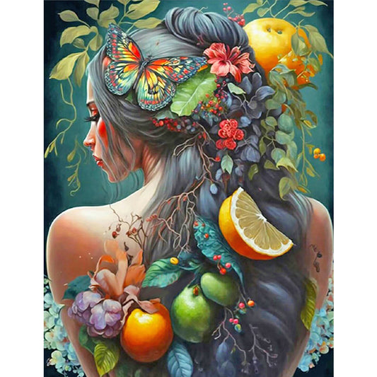 Fruit Painted Girls - Full Round Drill Diamond Painting 50*60CM