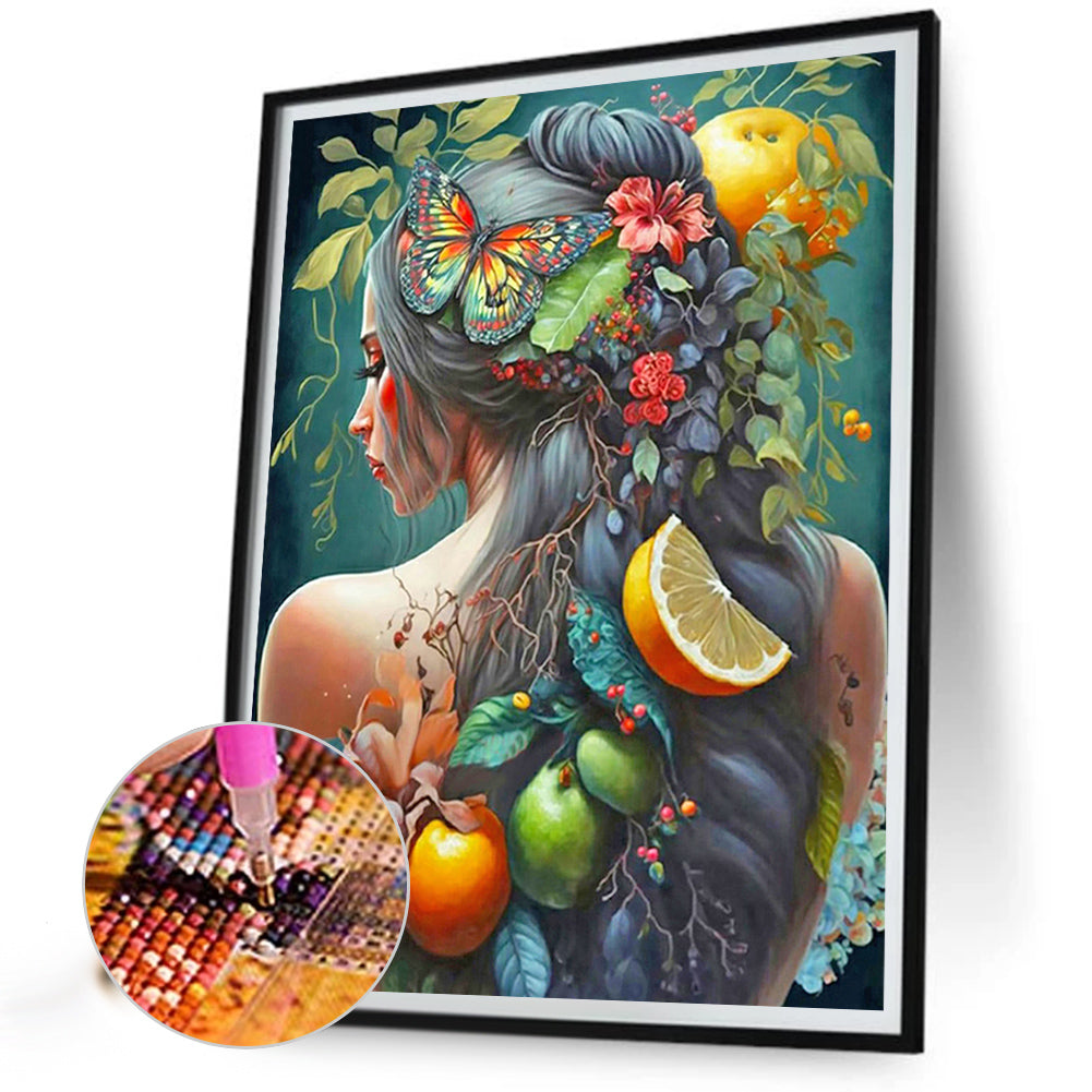 Fruit Painted Girls - Full Round Drill Diamond Painting 50*60CM