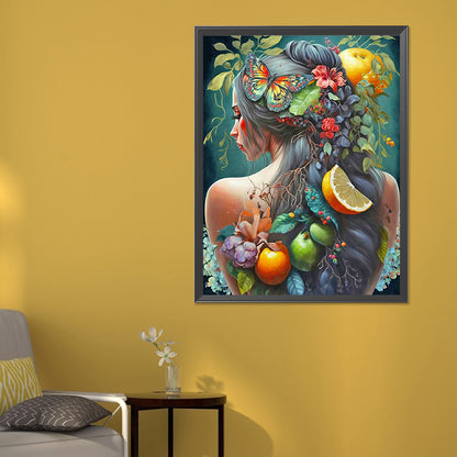 Fruit Painted Girls - Full Round Drill Diamond Painting 50*60CM