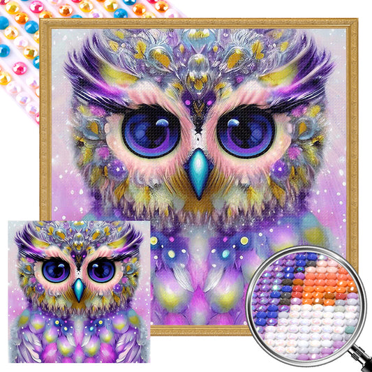 Owl - AB Round Drill Diamond Painting 40*40CM