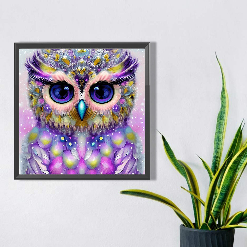 Owl - AB Round Drill Diamond Painting 40*40CM