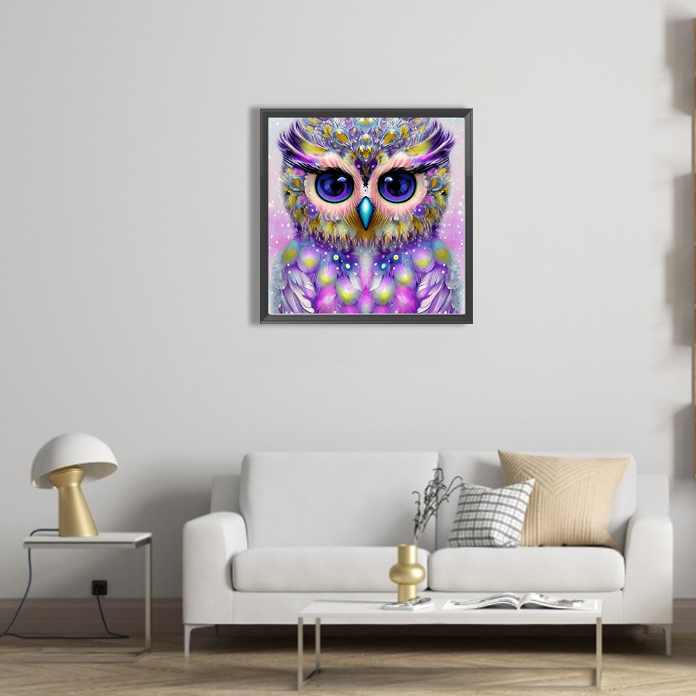 Owl - AB Round Drill Diamond Painting 40*40CM