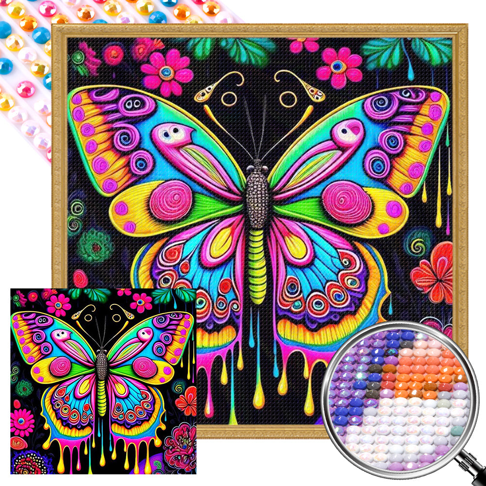 Butterfly - AB Round Drill Diamond Painting 40*40CM