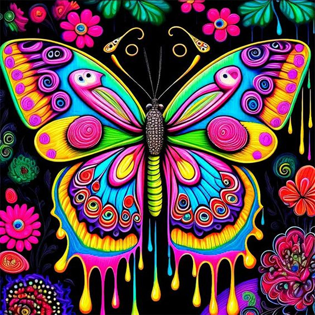 Butterfly - AB Round Drill Diamond Painting 40*40CM