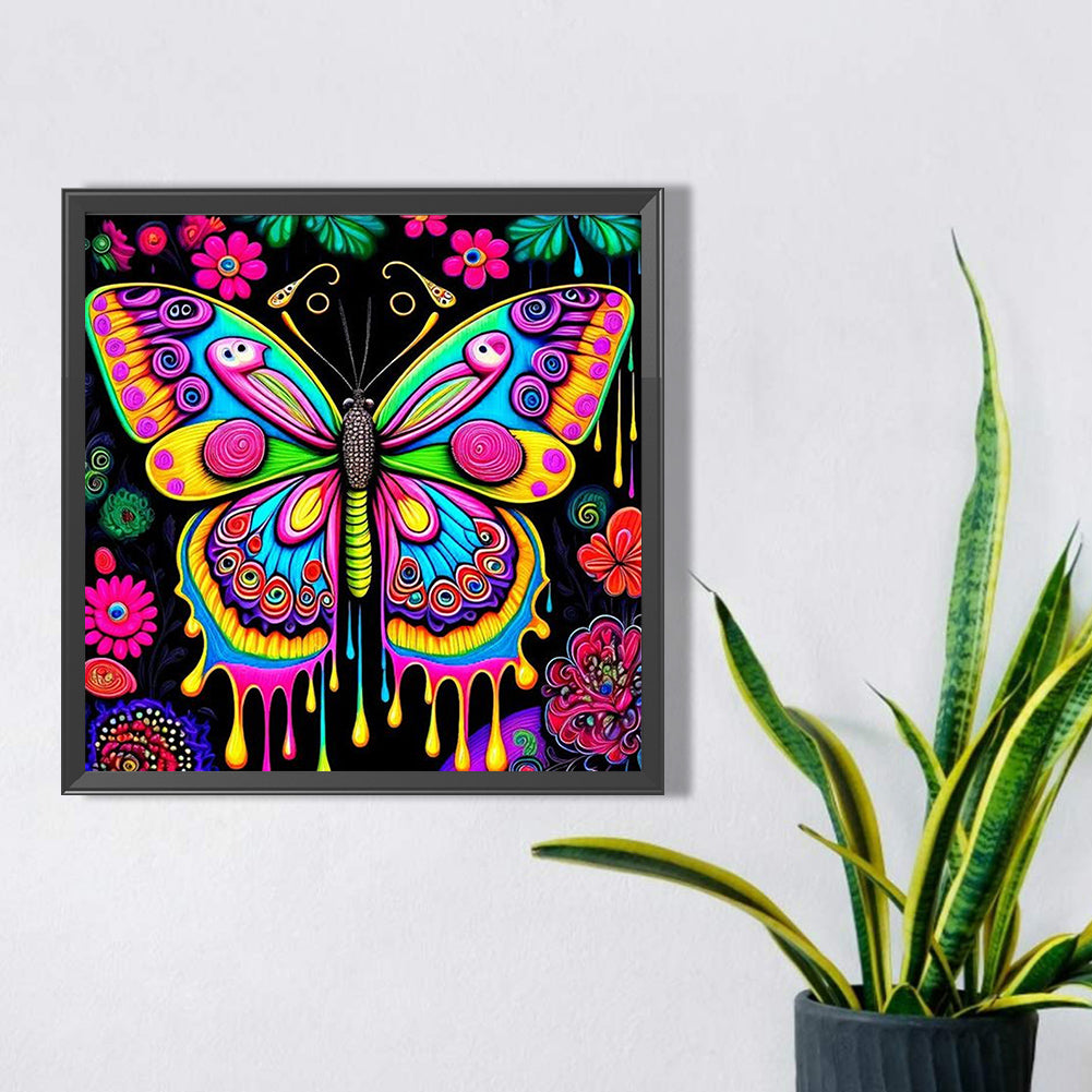 Butterfly - AB Round Drill Diamond Painting 40*40CM