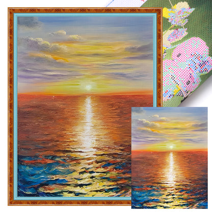 Sunrise Coast - 11CT Stamped Silk Cross Stitch 52*69CM