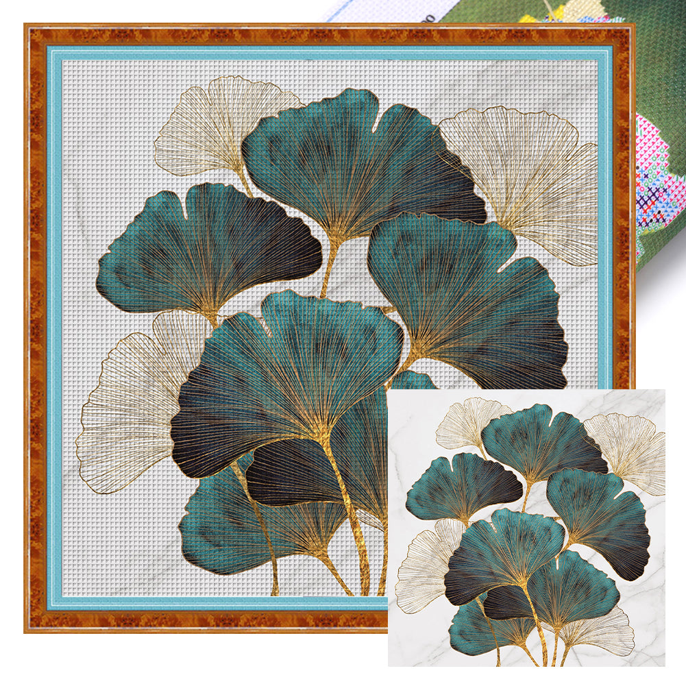 Ginkgo Biloba - 11CT Stamped Silk Cross Stitch 60*60CM