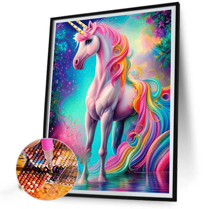 Fantasy Unicorn - AB Round Drill Diamond Painting 40*50CM