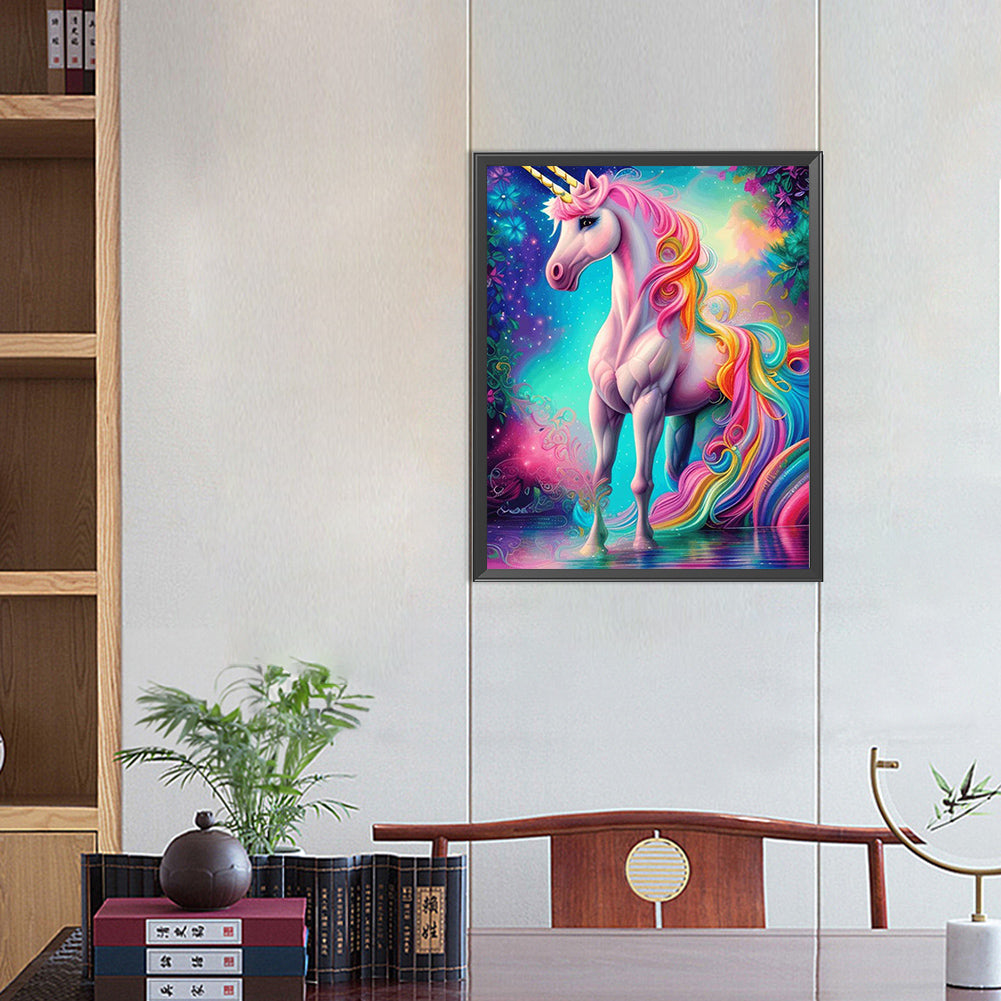 Fantasy Unicorn - AB Round Drill Diamond Painting 40*50CM