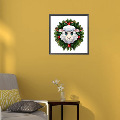 Small Animal Wreath Sheep - Full Round Drill Diamond Painting 30*30CM