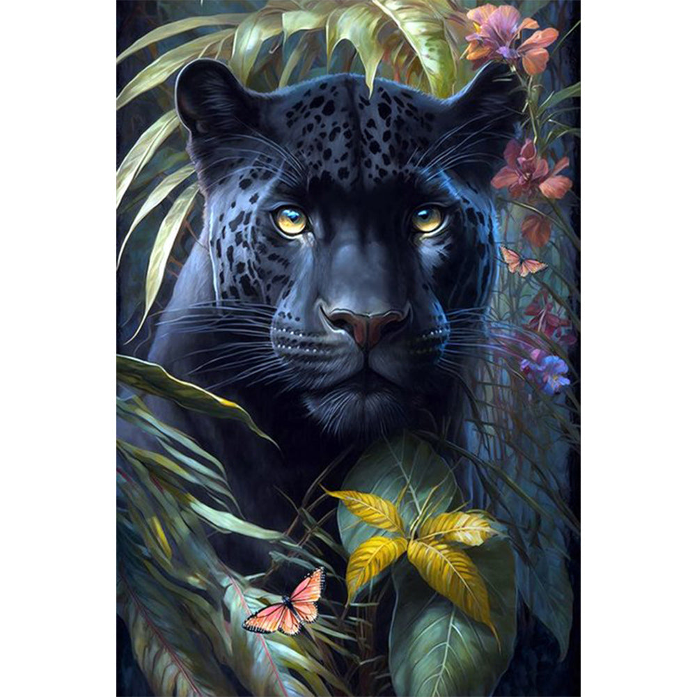 Black Panther - AB Round Drill Diamond Painting 40*60CM