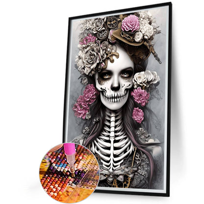 Skeleton Girl - AB Round Drill Diamond Painting 40*60CM