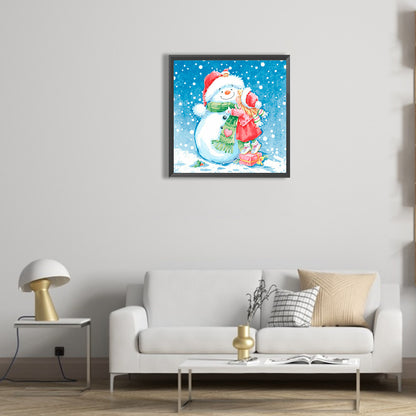 Snowman - Full Round Drill Diamond Painting 30*30CM