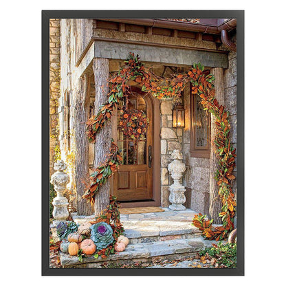 In Front Of The Door - 11CT Stamped Cross Stitch 40*55CM