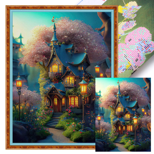 Flower Tree Cottage - 11CT Stamped Cross Stitch 50*65CM