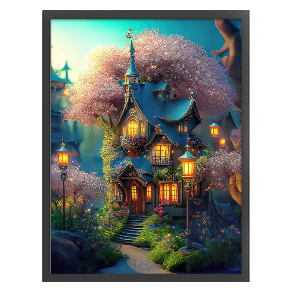 Flower Tree Cottage - 11CT Stamped Cross Stitch 50*65CM