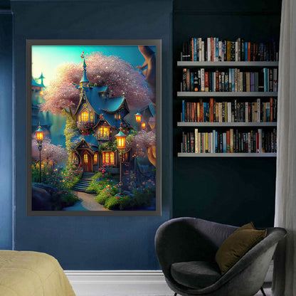 Flower Tree Cottage - 11CT Stamped Cross Stitch 50*65CM