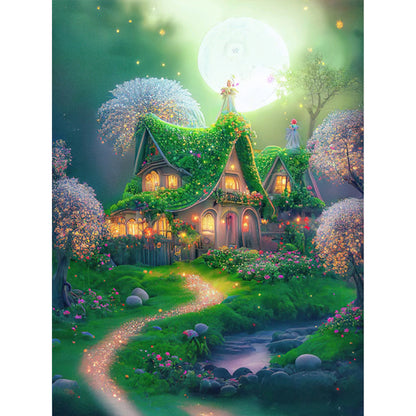 Flower Tree Cottage - 11CT Stamped Cross Stitch 50*65CM