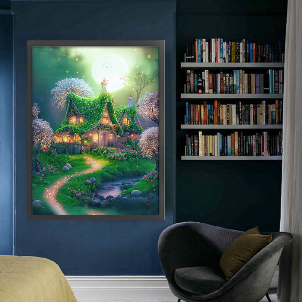 Flower Tree Cottage - 11CT Stamped Cross Stitch 50*65CM