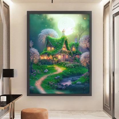 Flower Tree Cottage - 11CT Stamped Cross Stitch 50*65CM