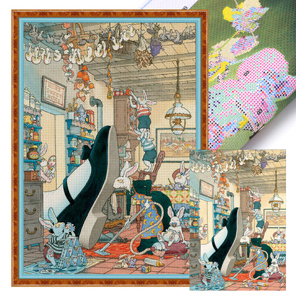 Alice In Wonderland Rabbit - 11CT Stamped Cross Stitch 50*70CM