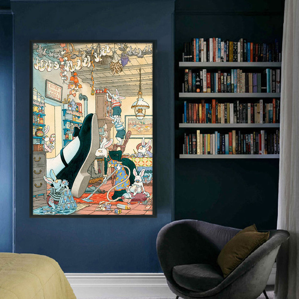 Alice In Wonderland Rabbit - 11CT Stamped Cross Stitch 50*70CM